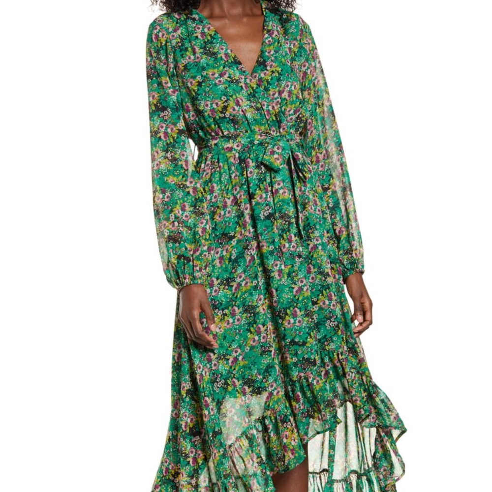 Green flower Ancle dress